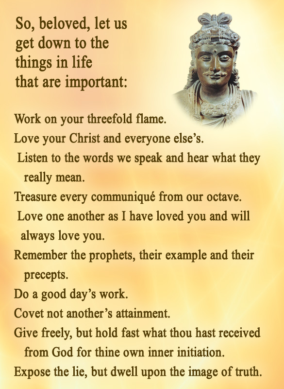 Lord Maitreya - important things